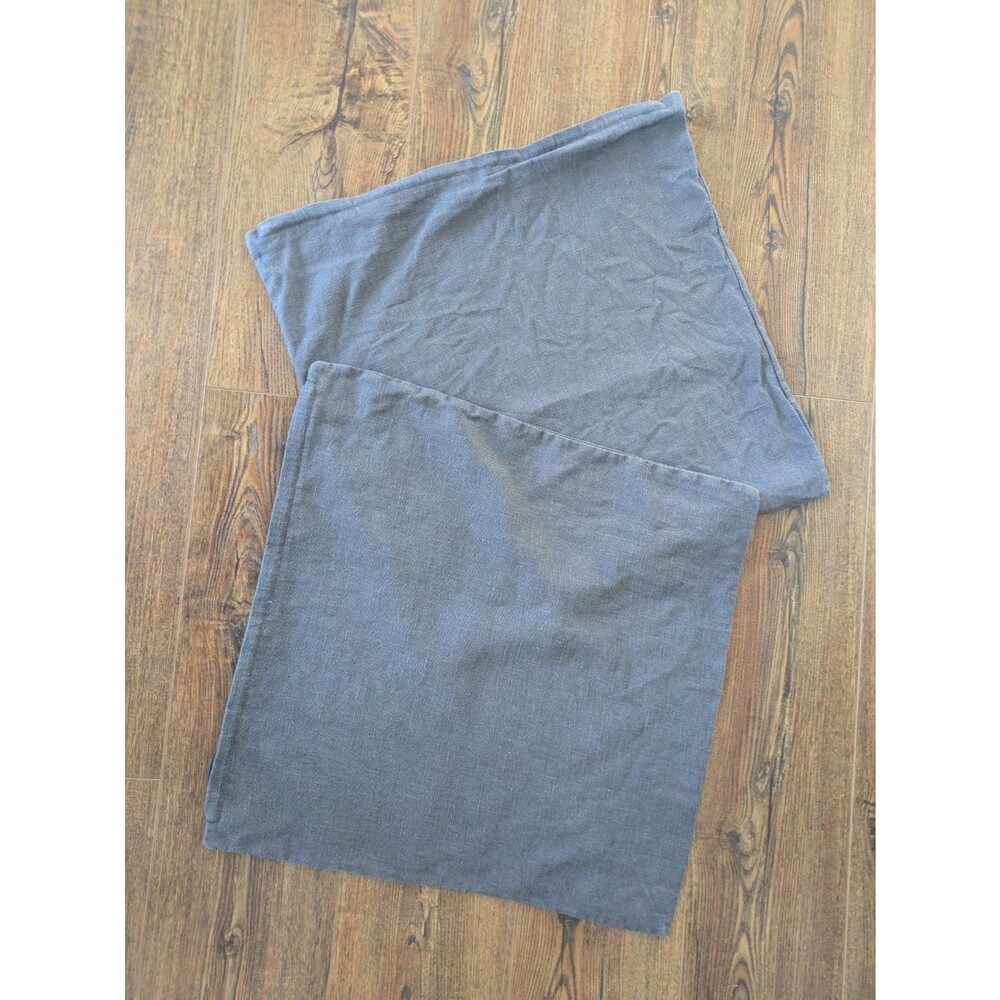 Ikea Aina Couch Sham Set 20 x 20 Inch Gray All Linen Pillow Cases - Picture 2 of 5